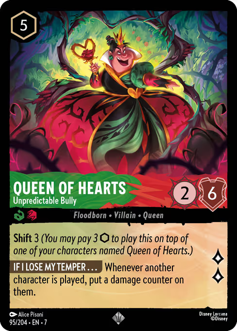 Queen of Hearts - Unpredictable Bully Disney Lorcana card