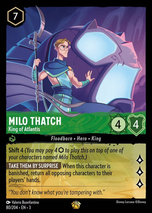 Milo Thatch - King of Atlantis Disney Lorcana card