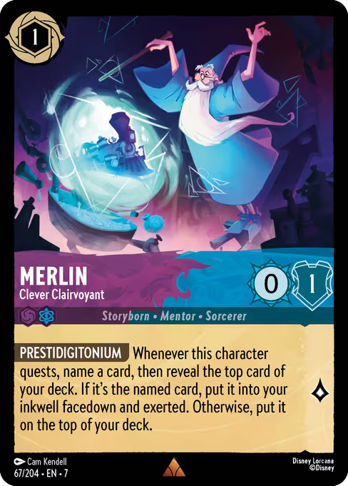 Merlin - Clever Clairvoyant Disney Lorcana card