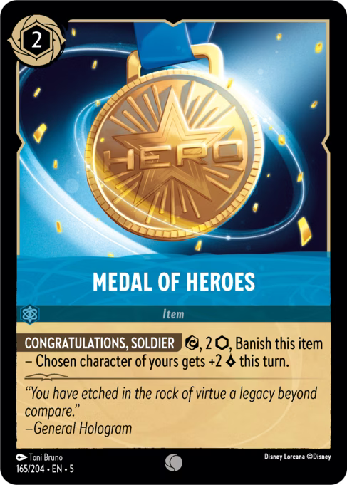 Medal of Heroes Disney Lorcana card