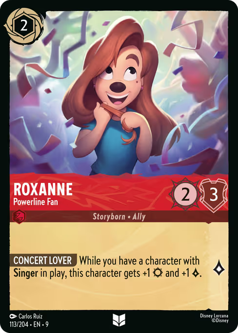 Roxanne - Powerline Fan Disney Lorcana card