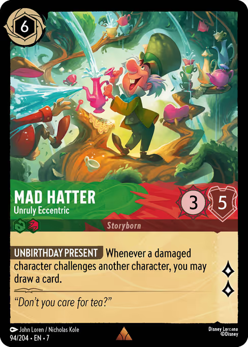 Mad Hatter - Unruly Eccentric Disney Lorcana card