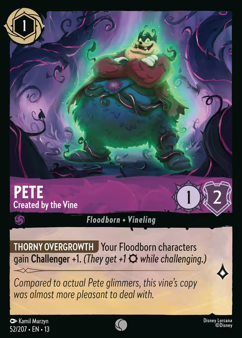 Pete - Created by the Vine Disney Lorcana card