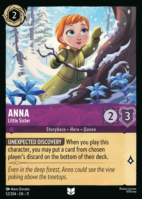 Anna - Little Sister Disney Lorcana card