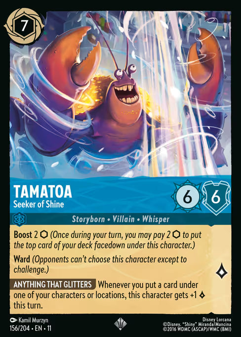 Tamatoa - Seeker of Shine Disney Lorcana card