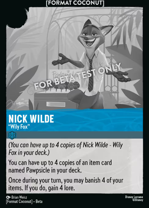 Nick Wilde - "Wily Fox" Disney Lorcana card