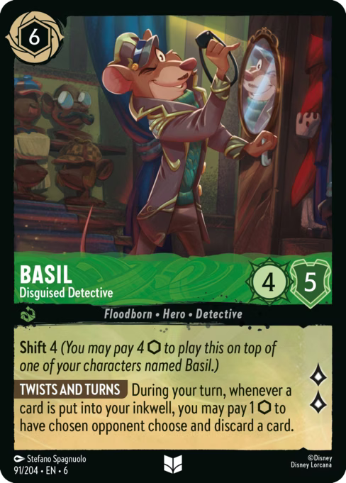 Basil - Disguised Detective Disney Lorcana card