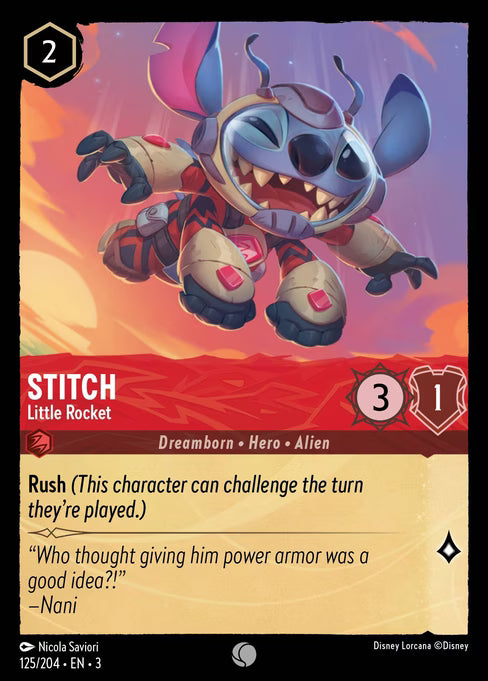 Stitch - Little Rocket Disney Lorcana card