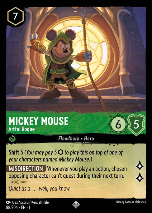 Mickey Mouse - Artful Rogue Disney Lorcana card