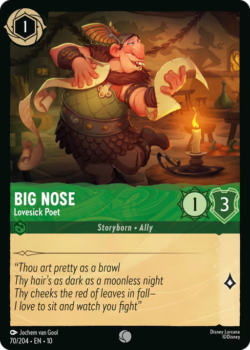 Big Nose - Lovesick Poet Disney Lorcana card