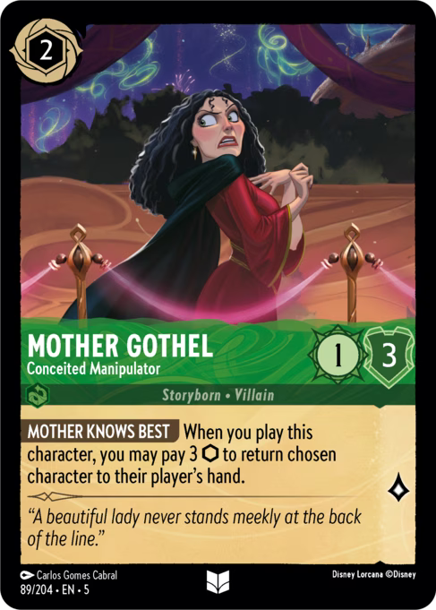 Mother Gothel - Conceited Manipulator Disney Lorcana card