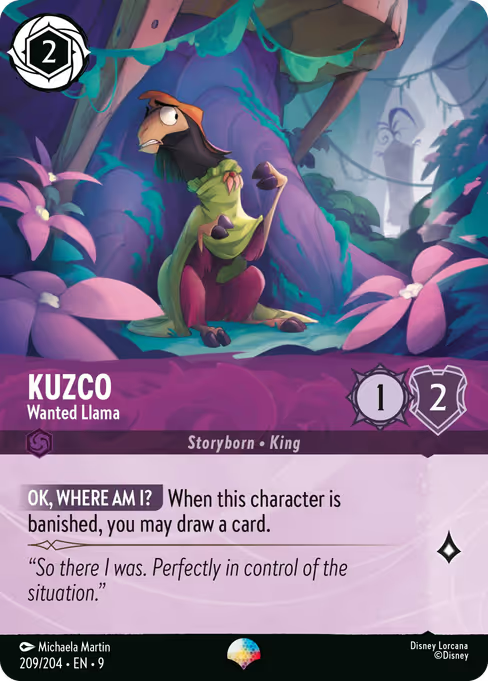 Kuzco - Wanted Llama Disney Lorcana card