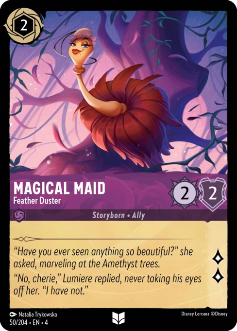 Magical Maid - Feather Duster Disney Lorcana card