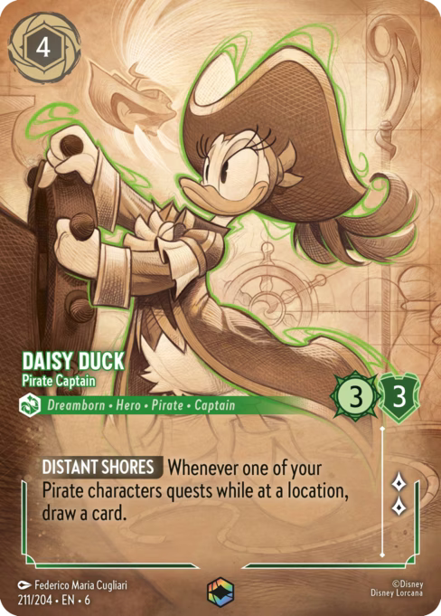 Daisy Duck - Pirate Captain Disney Lorcana card