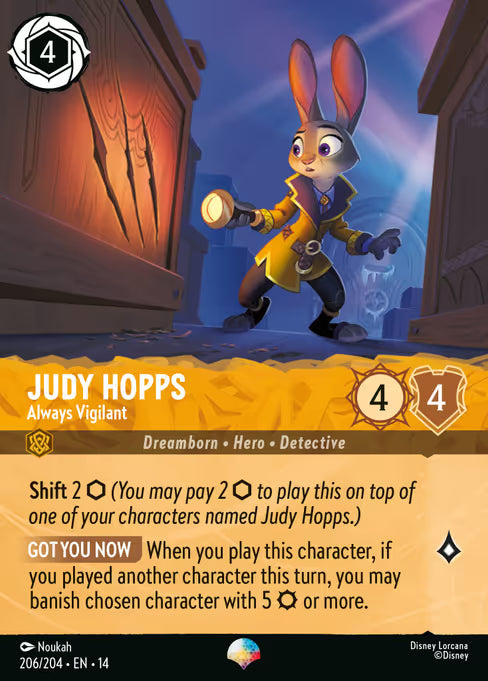 Judy Hopps - Always Vigilant Disney Lorcana card