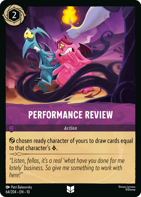 Performance Review Disney Lorcana card