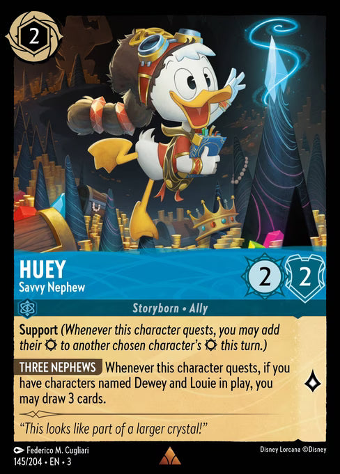 Huey - Savvy Nephew Disney Lorcana card