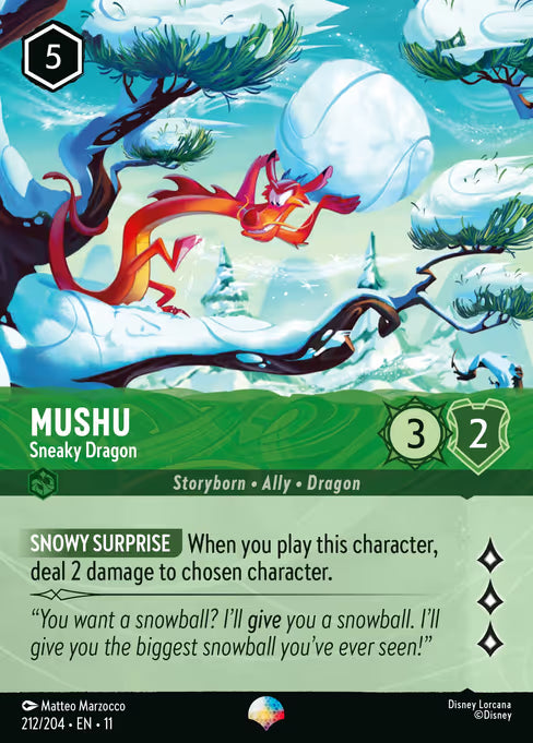 Mushu - Sneaky Dragon Disney Lorcana card