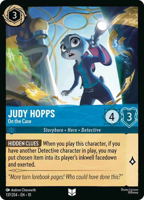 Judy Hopps - On the Case Disney Lorcana card