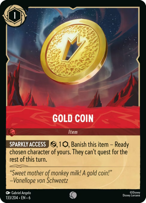 Gold Coin Disney Lorcana card