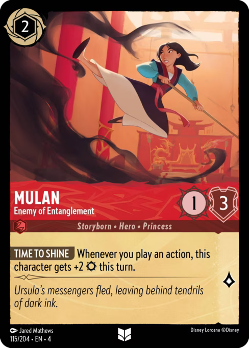 Mulan - Enemy of Entanglement Disney Lorcana card