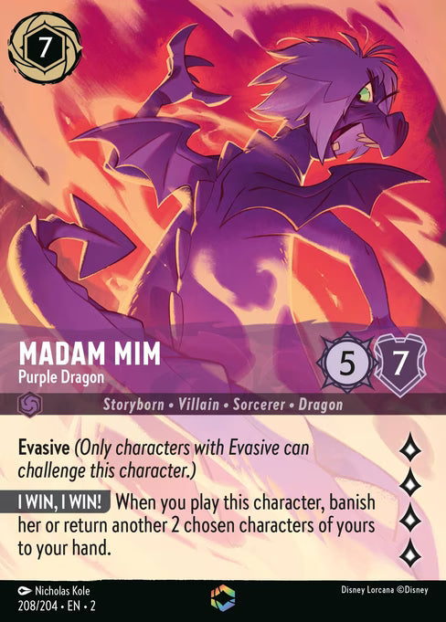 Madam Mim - Purple Dragon Disney Lorcana card