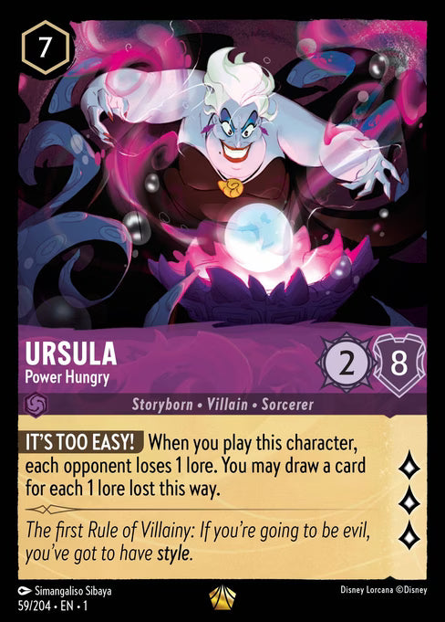 Ursula - Power Hungry Disney Lorcana card