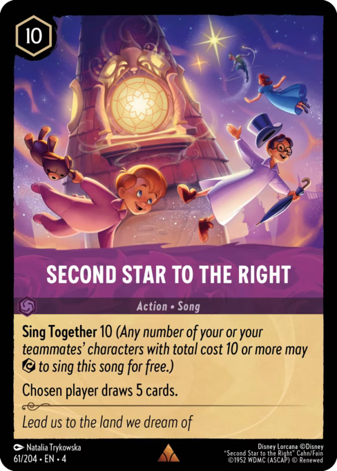 Second Star to the Right Disney Lorcana card