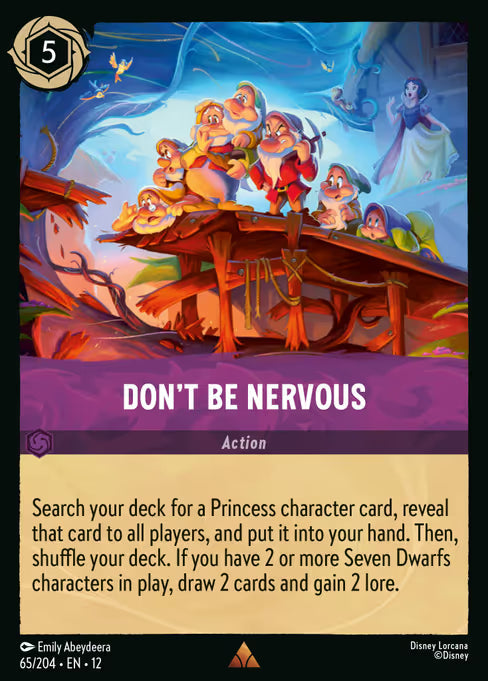 Don't Be Nervous Disney Lorcana card