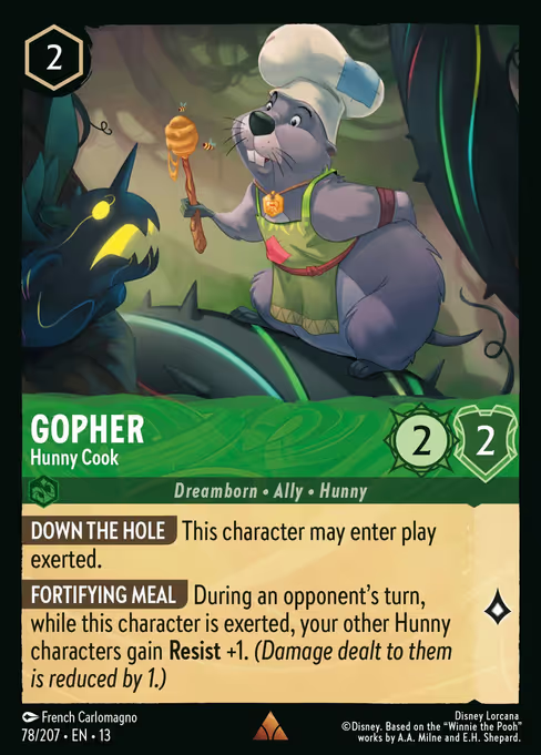 Gopher - Hunny Cook Disney Lorcana card
