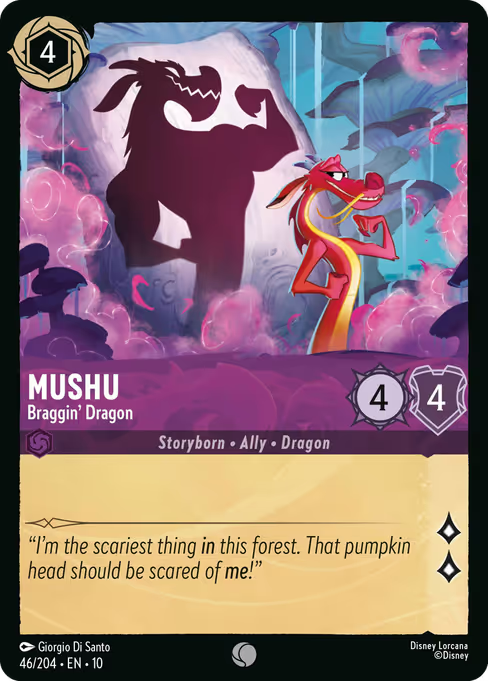 Mushu - Braggin' Dragon Disney Lorcana card