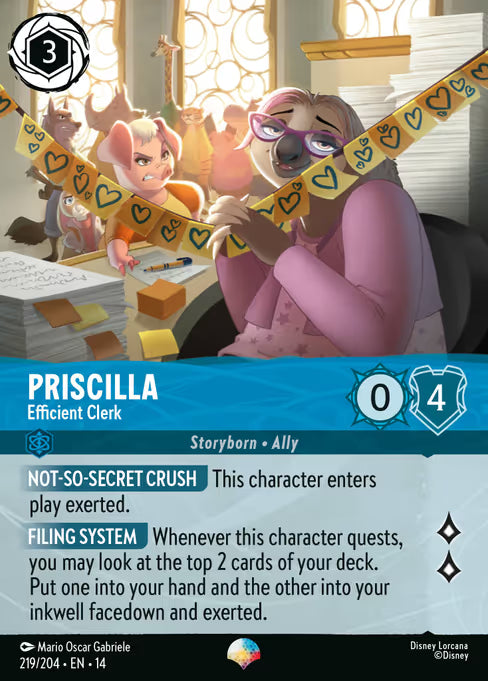 Priscilla - Efficient Clerk Disney Lorcana card