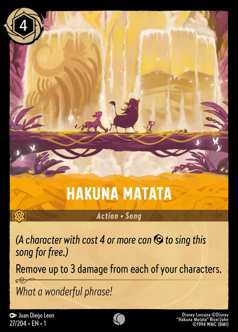 Hakuna Matata Disney Lorcana card