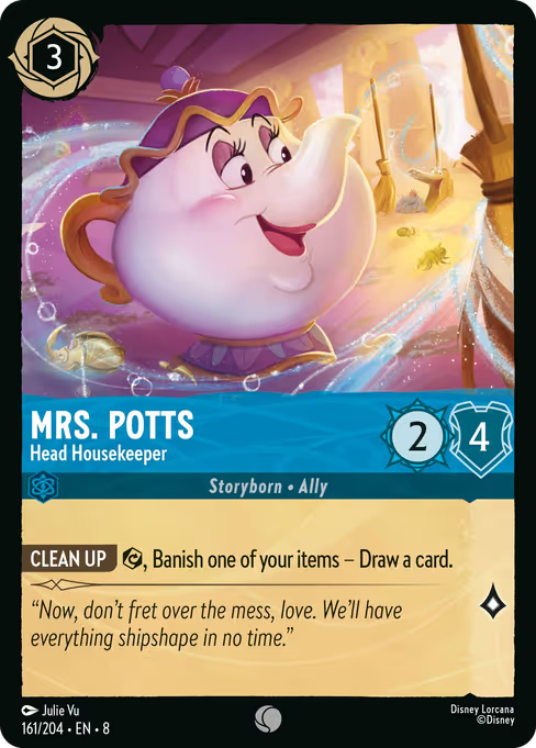 Mrs. Potts - Head Housekeeper Disney Lorcana card