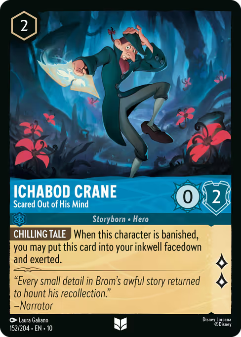 Ichabod Crane - Scared Out of His Mind Disney Lorcana card