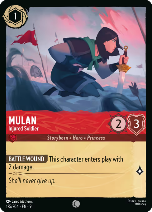 Mulan - Injured Soldier Disney Lorcana card