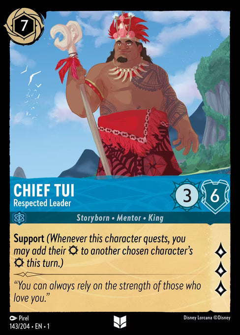 Chief Tui - Respected Leader Disney Lorcana card