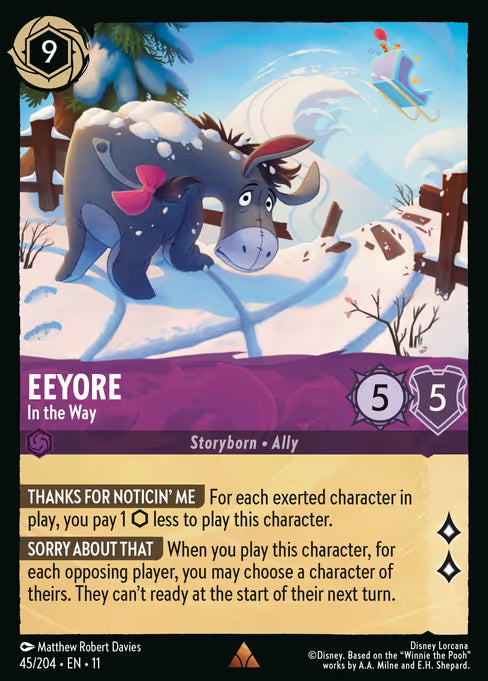 Eeyore - In the Way Disney Lorcana card