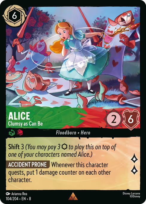Alice - Clumsy as Can Be Disney Lorcana card
