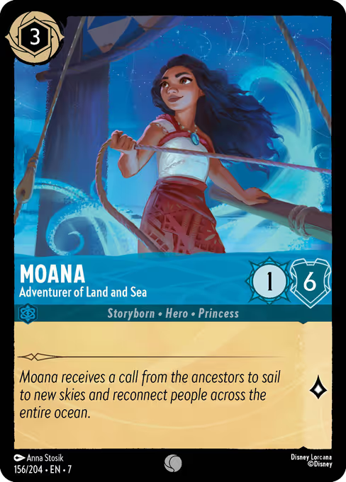 Moana - Adventurer of Land and Sea Disney Lorcana card