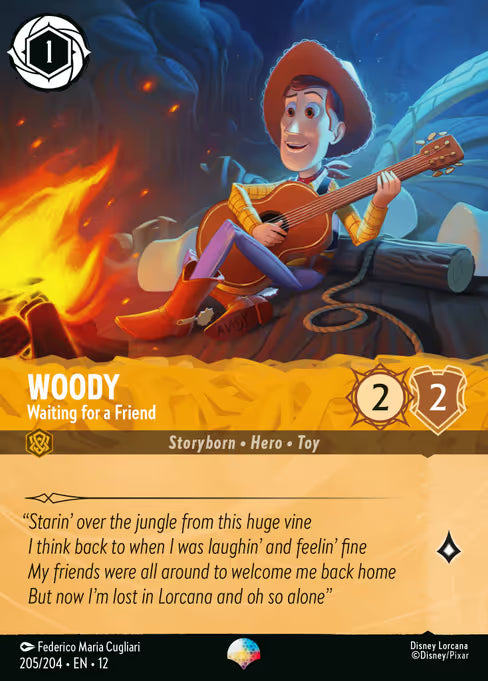 Woody - Waiting for a Friend Disney Lorcana card