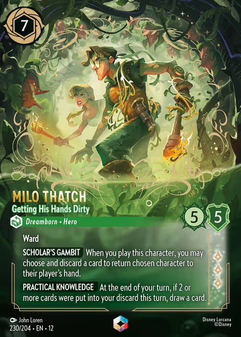 Milo Thatch - Getting His Hands Dirty Disney Lorcana card