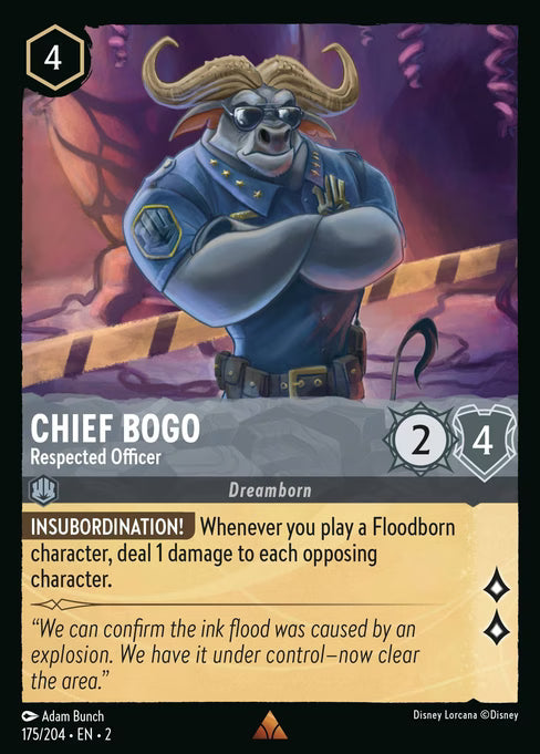 Chief Bogo - Respected Officer Disney Lorcana card