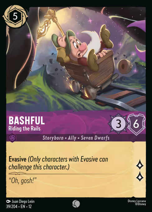 Bashful - Riding the Rails Disney Lorcana card