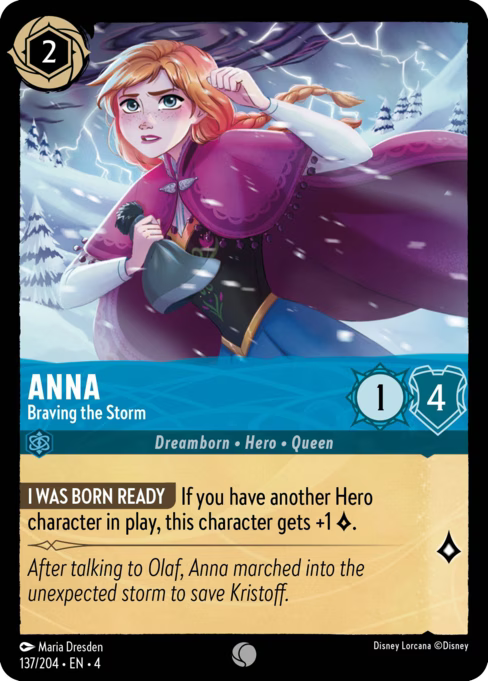 Anna - Braving the Storm Disney Lorcana card
