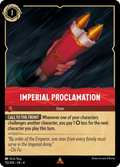 Imperial Proclamation Disney Lorcana card
