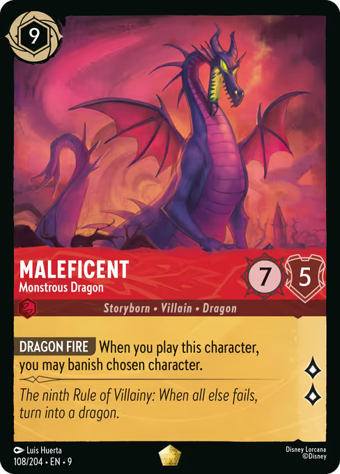 Maleficent - Monstrous Dragon Disney Lorcana card