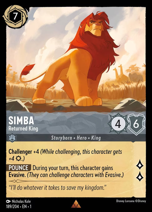 Simba - Returned King Disney Lorcana card