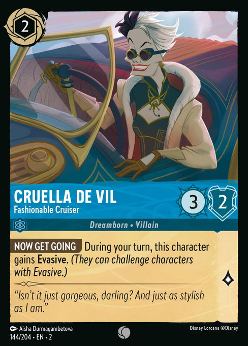 Cruella De Vil - Fashionable Cruiser Disney Lorcana card