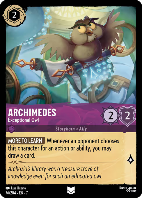 Archimedes - Exceptional Owl Disney Lorcana card